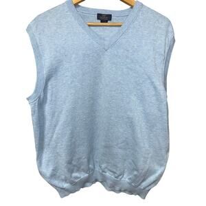 Brooks Brothers 346 Men’s Sleeveless Vest Supima Cotton Blue Large casual preppy